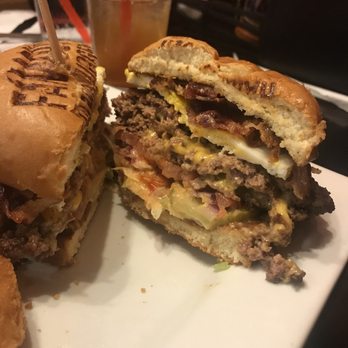 Famous Hamburger - Dearborn - Juicy Lucy and I added egg and beef bacon - Burgers Near Me - Dearborn, Michigan Famous Hamburger - Dearborn - Juicy Lucy and I added egg and beef bacon - Burgers Near Me - Dearborn, Michigan