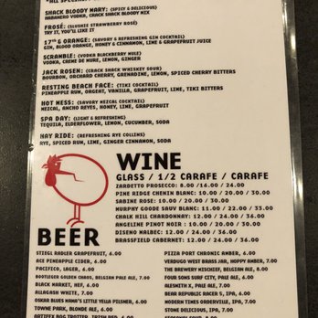 The Crack Shack - Cocktail menu - Chicken Shop Near Me - Costa Mesa, California The Crack Shack - Cocktail menu - Chicken Shop Near Me - Costa Mesa, California