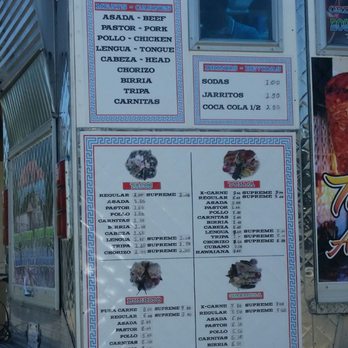 Tacos El Agua Dulce - Their menu : 2.00 tacos 8.00 burritos 7.50 quesadilla 6.00 tortas - Food Trucks Near Me - Stockton, California Tacos El Agua Dulce - Their menu : 2.00 tacos 8.00 burritos 7.50 quesadilla 6.00 tortas - Food Trucks Near Me - Stockton, California