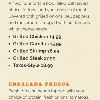 Amigo Mexican Restaurant III - Here is a picture of the menu online. - Mexican Near Me - Johnson City, Tennessee