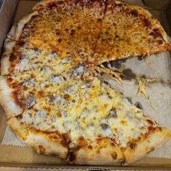 Pizza-A-Go-Go - LARGE, HALF SAUSAGE HALF CHEESE