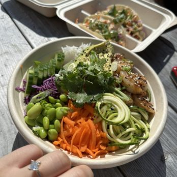 Rice & Shine - Chicken Rainbow Buddha Bowl - Asian Fusion Near Me - Wheeler, Oregon Rice & Shine - Chicken Rainbow Buddha Bowl - Asian Fusion Near Me - Wheeler, Oregon