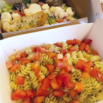 Guicho's Eatery - Fusili with Pesto and hearts of palms salad. - Italian Near Me - San Clemente, California