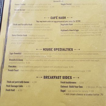 Highlands Cafe - Different menu from the web page. - Cafes Near Me - Wauwatosa, Wisconsin Highlands Cafe - Different menu from the web page. - Cafes Near Me - Wauwatosa, Wisconsin