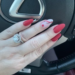 Love my valentine red nails. Love my valentine red nails.