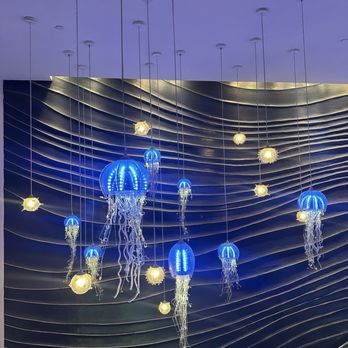 Blue Fin - Cool Jellyfish lighting - Sushi Bars Near Me - New York, New York