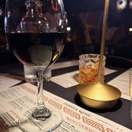 Glass of cab & the Old Fashioned