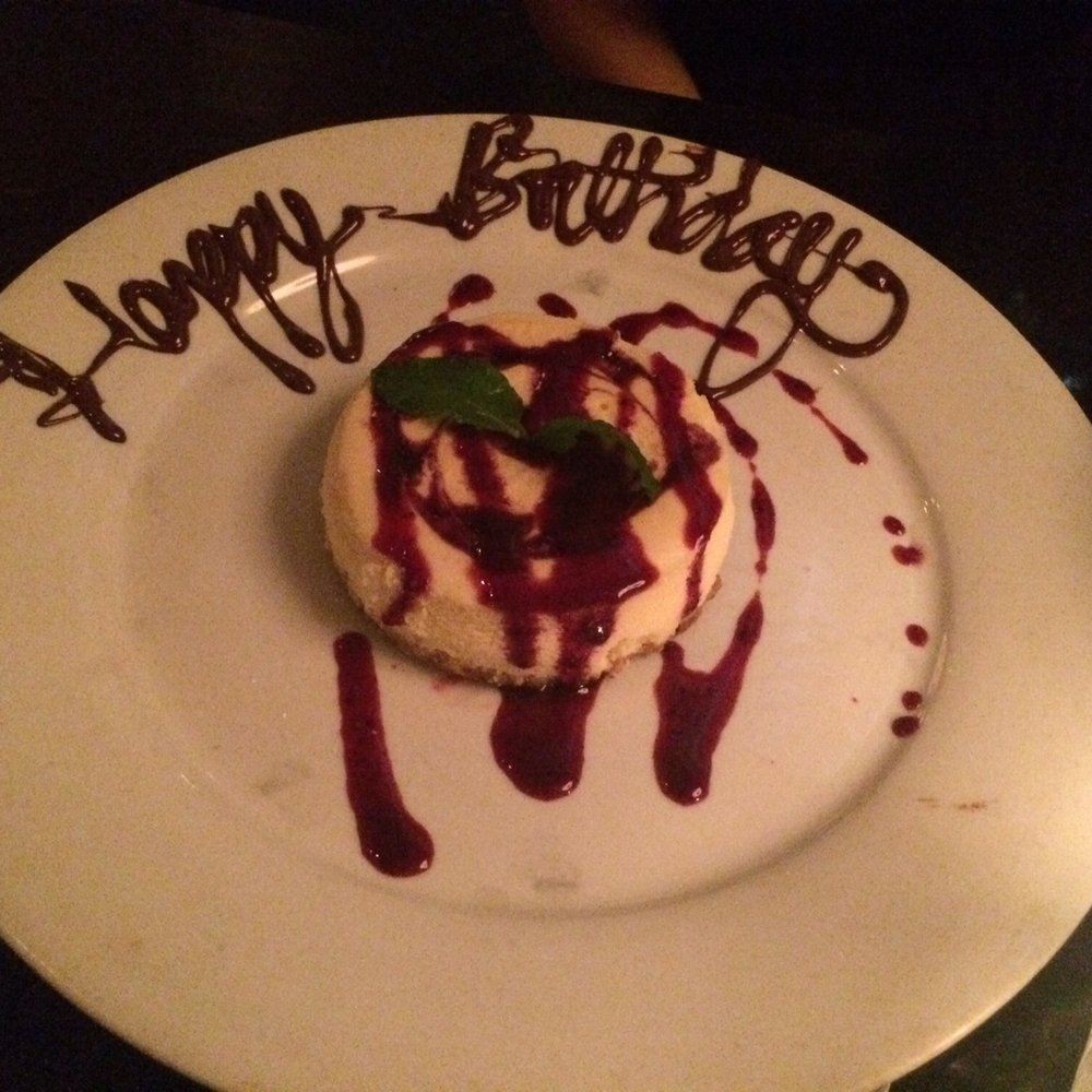 Roaring Fork - Complimentary birthday dessert - Huckleberry cheesecake - New American Near Me - Austin, Texas Roaring Fork - Complimentary birthday dessert - Huckleberry cheesecake - New American Near Me - Austin, Texas