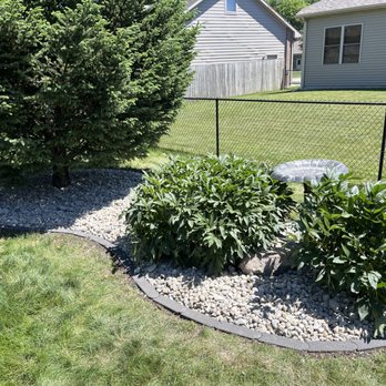 Isebrand Contracting - Installed paver edging and river rock - Snow Removal Near Me Isebrand Contracting - Installed paver edging and river rock - Snow Removal Near Me