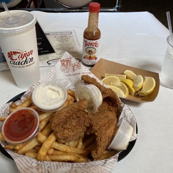 Cajun Crack'n - Catfish basket with lemon pepper fries and an Arnold Palmer - Cajun/Creole Near Me - Vacaville, California Cajun Crack'n - Catfish basket with lemon pepper fries and an Arnold Palmer - Cajun/Creole Near Me - Vacaville, California