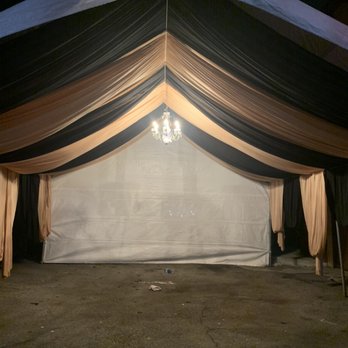 Yaris Party - 20x20 black and gold draping - Party Equipment Rentals Near Me - Long Beach, California
