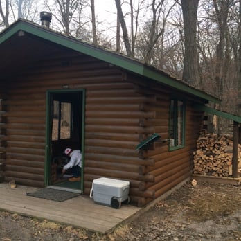 Lake Maria State Park - Cabin 3 lots of wood on side of cabin. Already there. No need for us to have bought and hauled in our own wood!! Wish we'd known!! - Parks Near Me - Monticello, Minnesota