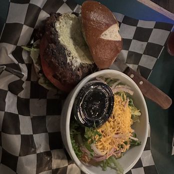Vintage 1889 - Goat cheese, pesto, burger.... Side salad - New American Near Me - Fort Payne, Alabama Vintage 1889 - Goat cheese, pesto, burger.... Side salad - New American Near Me - Fort Payne, Alabama