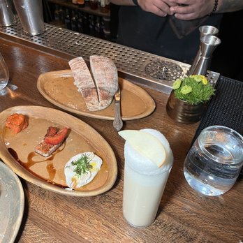 Esther's Kitchen - Sourdough flight: Nduja, Anchovy Butter,Fegatini The fall of Issac (mocktail) - Italian Near Me - Las Vegas, Nevada