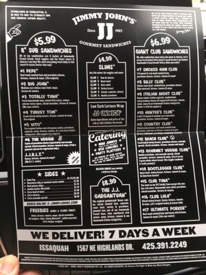 Menu photo 2 Jimmy John's Issaquah, WA