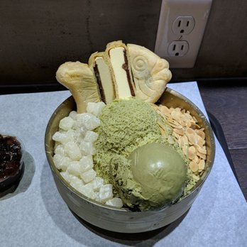 Coffee Factory - Green tea ice with ice taiyaki. Hella mochi - Desserts Near Me - Flushing, New York Coffee Factory - Green tea ice with ice taiyaki. Hella mochi - Desserts Near Me - Flushing, New York