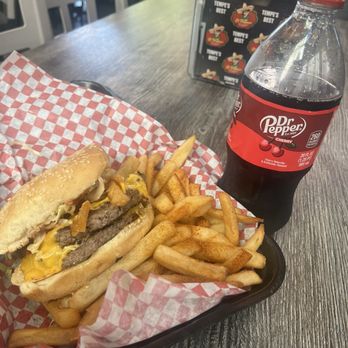 El Paisano - Double cheeseburger and Cajun seasoned french fries w/ a dr. Pepper - Mexican Near Me - Tempe, Arizona El Paisano - Double cheeseburger and Cajun seasoned french fries w/ a dr. Pepper - Mexican Near Me - Tempe, Arizona