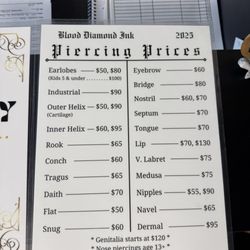 Blood Diamond Ink - Piercing Price