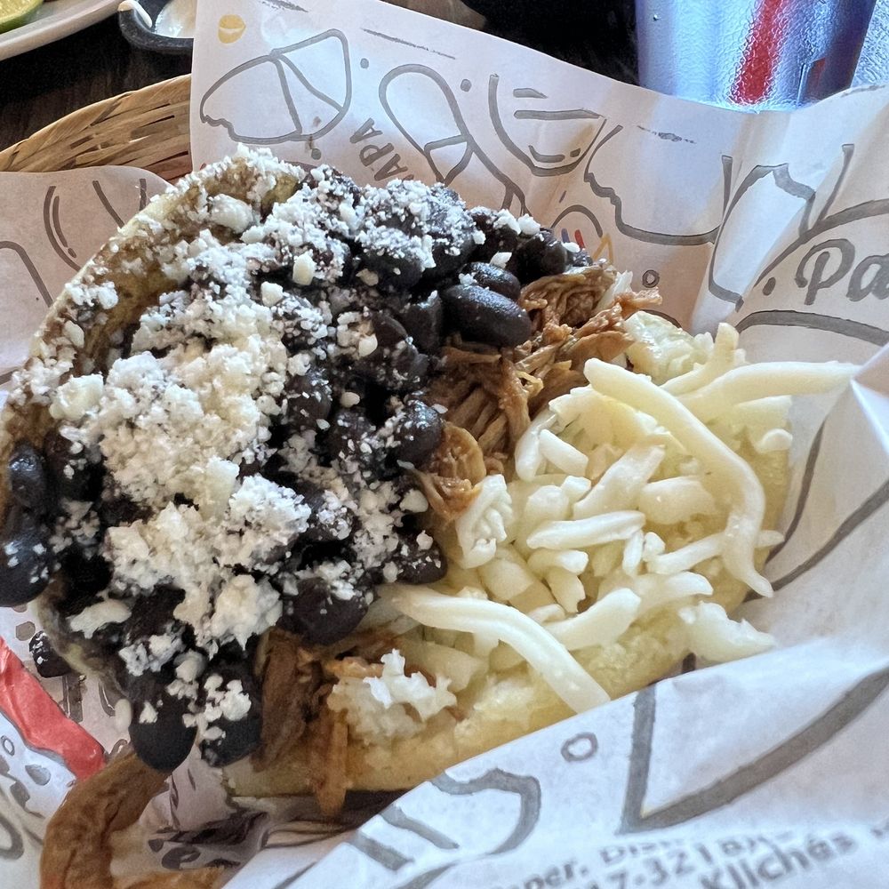 Shredded beef arepa
