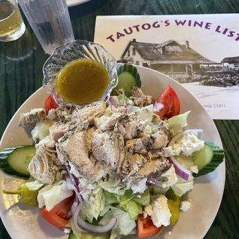 Tautog's Restaurant - Greek salad with chicken (large) - Seafood Near Me - Virginia Beach, Virginia