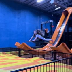 Sky Zone Trampoline Park - 4 year old flying at sky zone