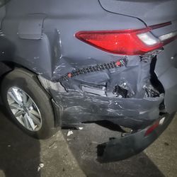 Azusa Collision - This was the damage to the parked car that was hit leaving it not drivable