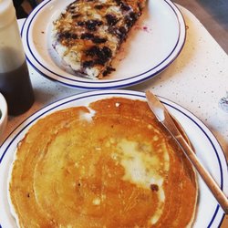 Country Fare Restaurant - Blueberry pancakes at least a foot across!