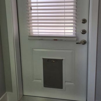 Heritage Towers - Dog door leading to patio/yard - Apartments Near Me - Lewisville, Texas