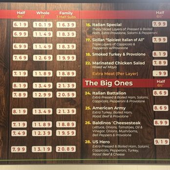 Baldinos Giant Jersey Subs - Menu - Sandwiches Near Me - Hiram, Georgia Baldinos Giant Jersey Subs - Menu - Sandwiches Near Me - Hiram, Georgia
