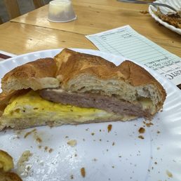 egg, sausage cheese croissant egg, sausage cheese croissant