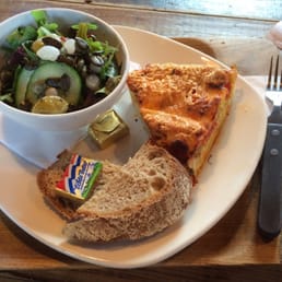 Quiche with salad & bread Quiche with salad & bread