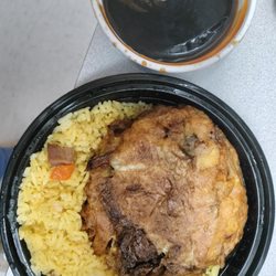 China Sea Restaurant - Shrimp egg foo yung with pork fried rice and brown dipping sauce @ China Sea/ Cuba, NY