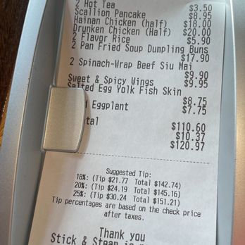 Stick & Steam - Check please 12/10/23 - Dim Sum Near Me - Millbrae, California Stick & Steam - Check please 12/10/23 - Dim Sum Near Me - Millbrae, California