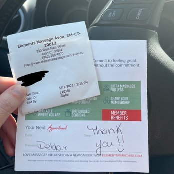 Elements Massage - Debbie is amazing at light touch massage! Fully recommend. Taylor at the front desk is so welcoming and helpful - Massage Near Me - Avon, Connecticut Elements Massage - Debbie is amazing at light touch massage! Fully recommend. Taylor at the front desk is so welcoming and helpful - Massage Near Me - Avon, Connecticut