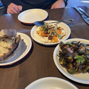 Culinary Dropout - Gochujang Brussels Sprouts, Whipped Feta & Tahini Dip - New American Near Me - Denver, Colorado Culinary Dropout - Gochujang Brussels Sprouts, Whipped Feta & Tahini Dip - New American Near Me - Denver, Colorado