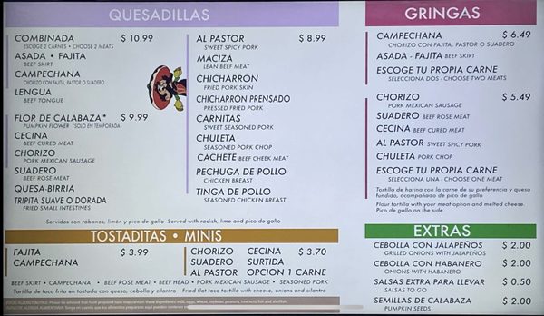 Menu photo 2 La Salsa Verde Taqueria Dallas, TX