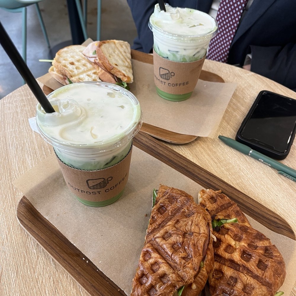 Outpost Coffee - Banana Matcha, Ham and Cheese Croffle, Turkey and Cheese Sandwich - Coffee & Tea Near Me - Diamond Bar, California Outpost Coffee - Banana Matcha, Ham and Cheese Croffle, Turkey and Cheese Sandwich - Coffee & Tea Near Me - Diamond Bar, California