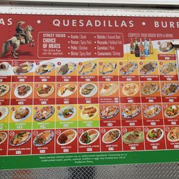 Menu with prices.