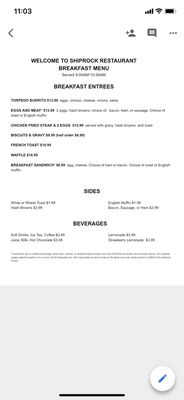 Menu photo 5 Shiprock Restaurant Mesa, AZ