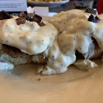 Egg Mann and Earl - Country Benedict, eggs hiding under gravy. Fabulous! - Breakfast & Brunch Near Me - Boise, Idaho Egg Mann and Earl - Country Benedict, eggs hiding under gravy. Fabulous! - Breakfast & Brunch Near Me - Boise, Idaho