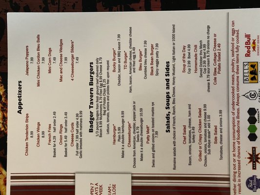 Menu photo 4 Badger Tavern Madison, WI