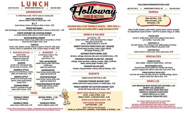 Menu photo 1 Holloway Corner Kitchen Boone, NC Menu photo 1 Holloway Corner Kitchen Boone, NC