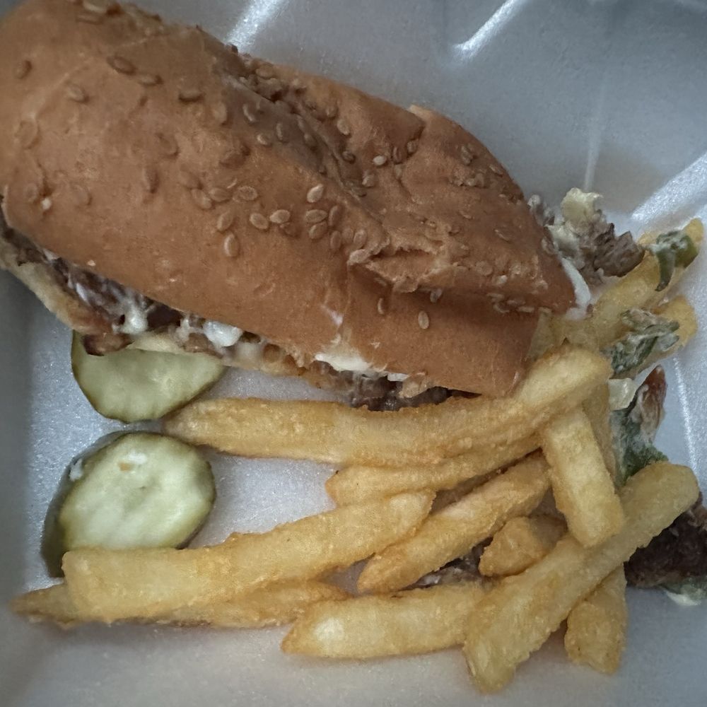 Nanna's Kitchen - Philly Cheesesteak (half portion in to go box) $12.99 (full portion price) 10/29/2025 - Diners Near Me - Wyandotte, Michigan Nanna's Kitchen - Philly Cheesesteak (half portion in to go box) $12.99 (full portion price) 10/29/2025 - Diners Near Me - Wyandotte, Michigan