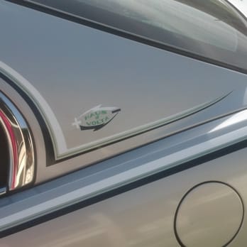 Quicksilver Custom Pinstriping - Logo painted behind the windows - Auto Customization Near Me - San Dimas, California