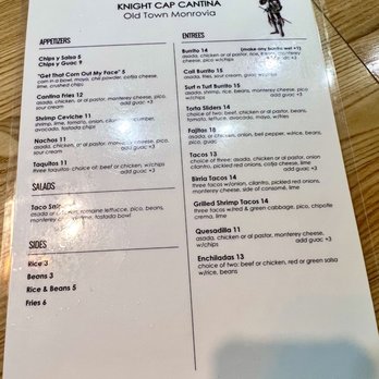 Knight Cap - Menu 12/2022 - New Mexican Cuisine Near Me - Monrovia, California Knight Cap - Menu 12/2022 - New Mexican Cuisine Near Me - Monrovia, California