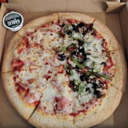 Papa Johns Pizza - Never seen this much crust and so little sauce/cheese.
