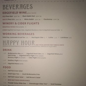 McMenamins Oregon City - Menu 1 of 2 - Pubs Near Me - Oregon City, Oregon McMenamins Oregon City - Menu 1 of 2 - Pubs Near Me - Oregon City, Oregon
