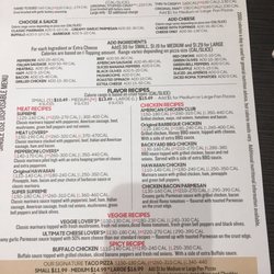 Pizza Hut - Menu