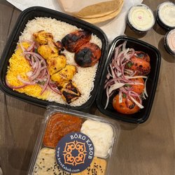 Boro Kabob - Chicken Kabob , dip platter, extra chargrilled tomatoes