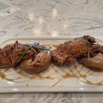 Great Maple - Fried Chicken & Doughnuts   SO GOOD. The maple syrup really adds to both flavors of the chicken and donut. - New American Near Me - Newport Beach, California